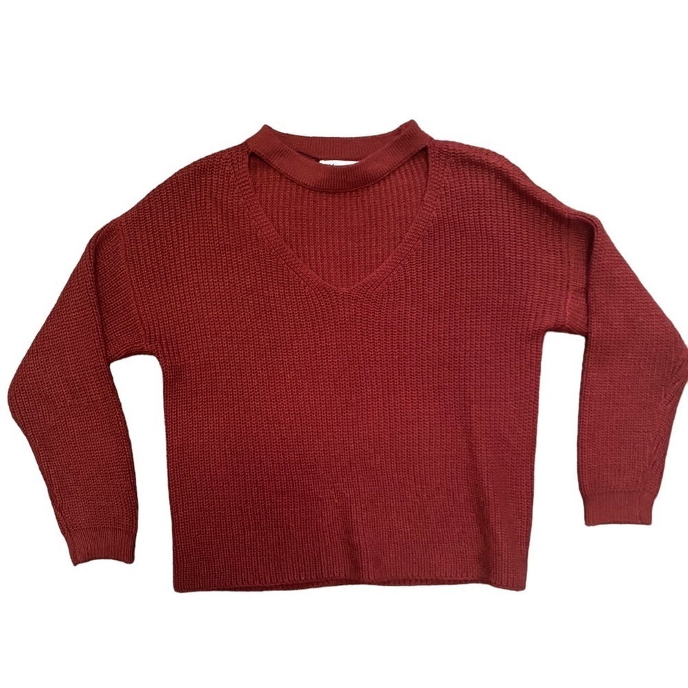 Size S/M Miracle Womens Burgundy Cropped Sweater